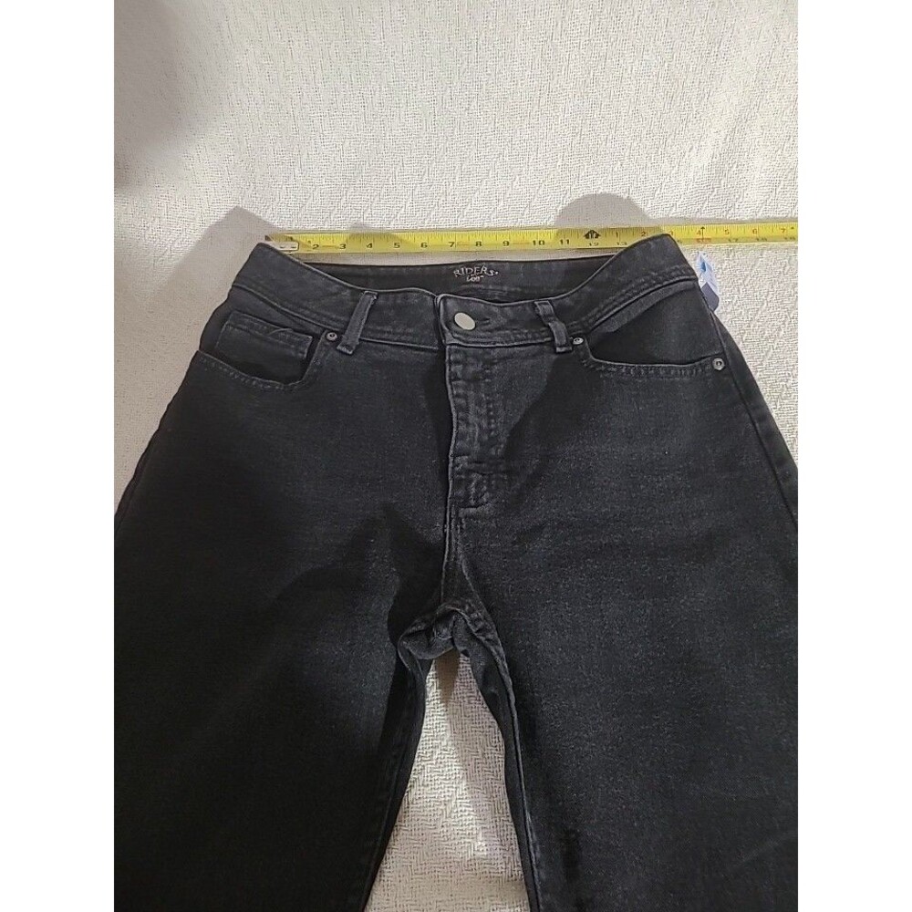 Riders by Lee Women's Black Denim Straight Leg Jeans sz 8 Petite Stretch
